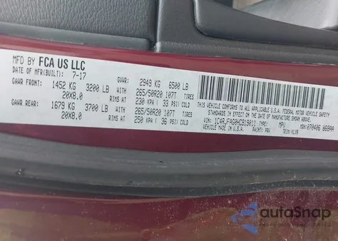 2017 Jeep Grand Cherokee Altitude 4X4 z USA, uszkodzony, nr VIN 1C4RJFAG0HC919011